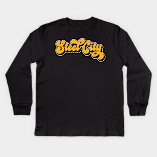 Steel City Pittsburgh Love 412 Area Code for Yinzers PA Kids Long Sleeve T-Shirt